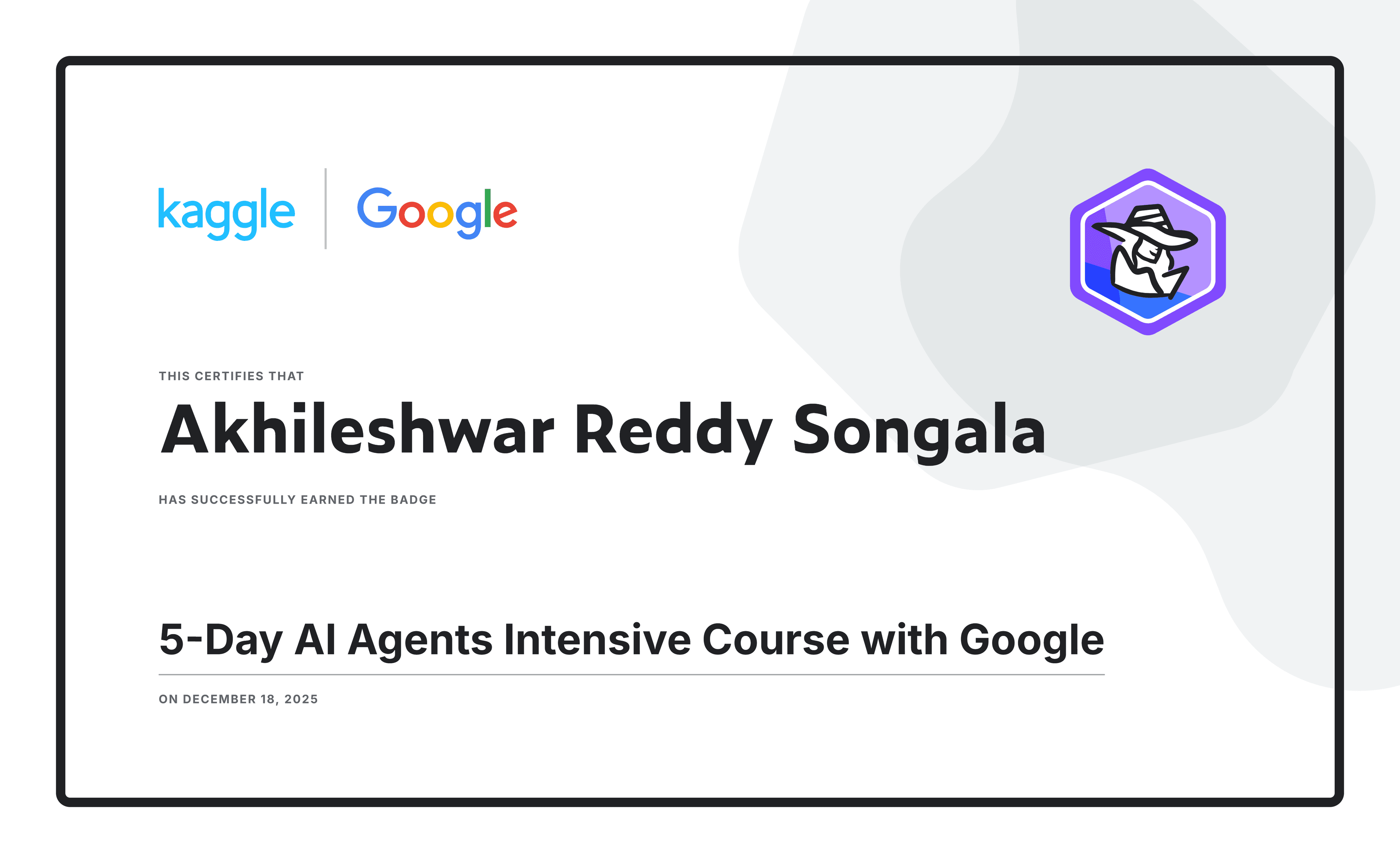 5-Day AI Agents Intensive Course with Google